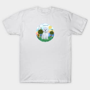 "Hapopy Dday" Maltese in the Country T-Shirt